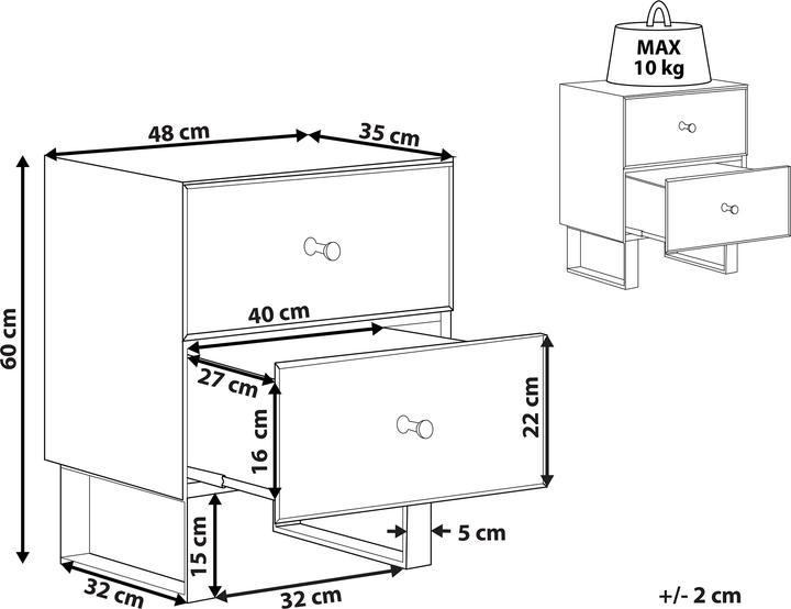 Immagine prodotto Beliani Nesle (48 x 35 x 60 cm)