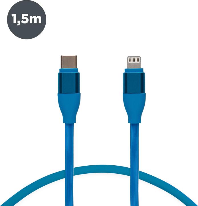 Produktbild Contact Daten-/Ladekabel mit USB LIGHTING Art C Blau (1,5 m) (1 m, USB 2.0, 20 W)