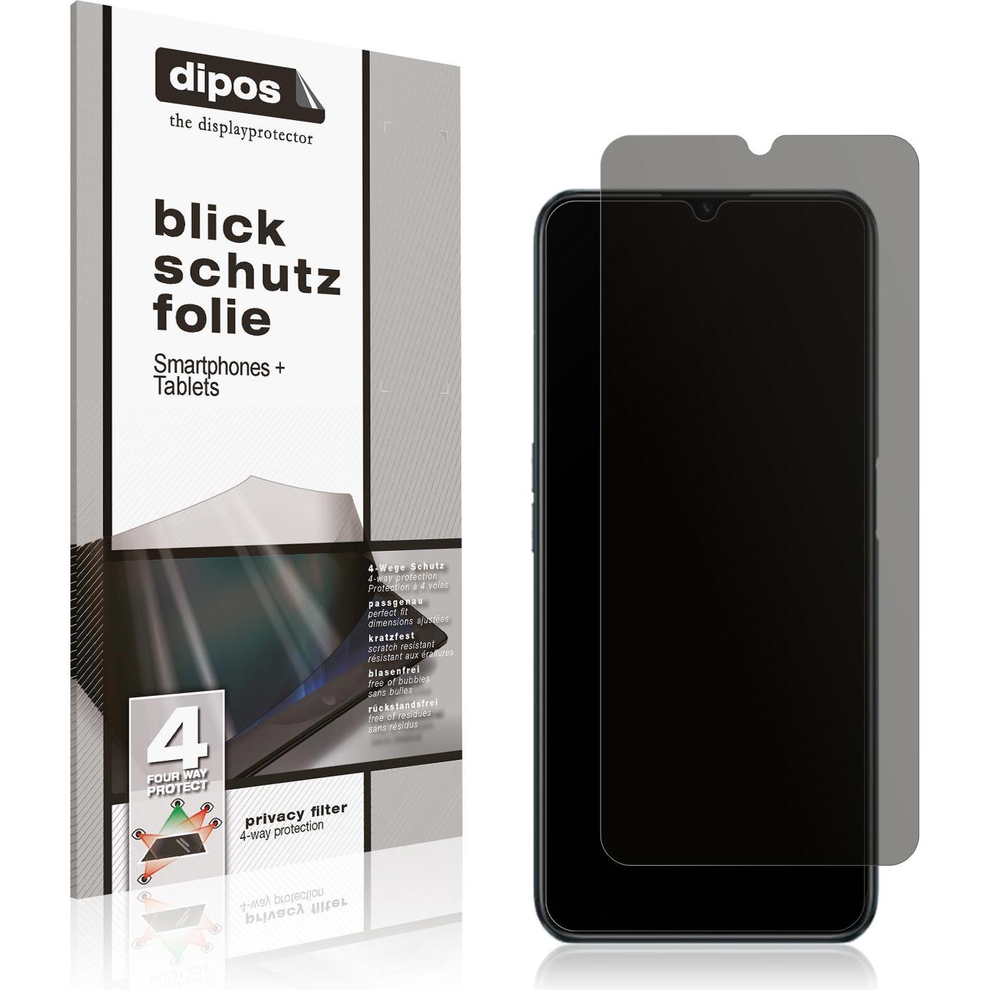 Dipos Blickschutzfolie 4-Way Privacy (1 Stück, Realme C31), Smartphone Schutzfolie, Transparent