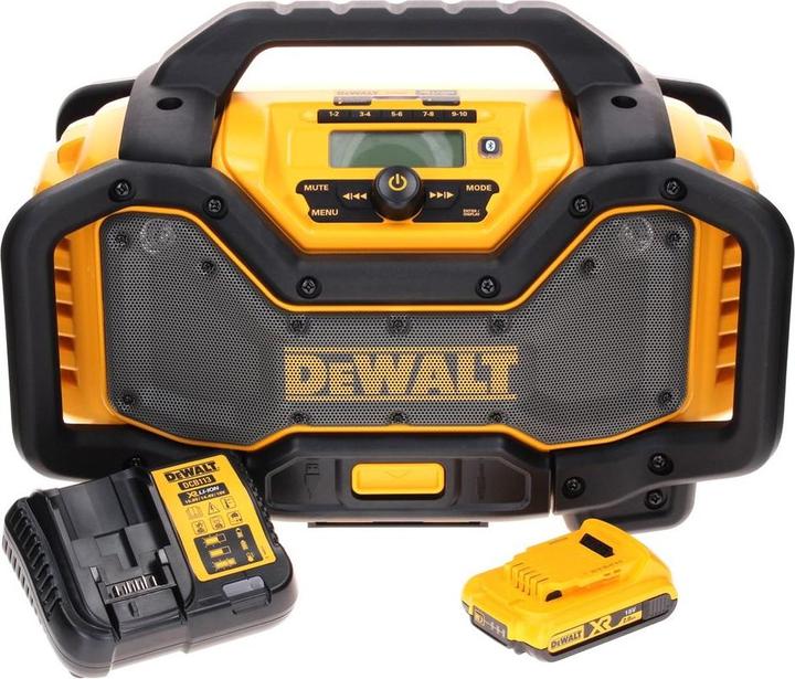 Produktbild DeWalt DCR 027 D1 Akku Radio DAB+ 10,8-18,0 V + 1x Akku 2,0 Ah + Ladegerät (DAB+, FM, Bluetooth)