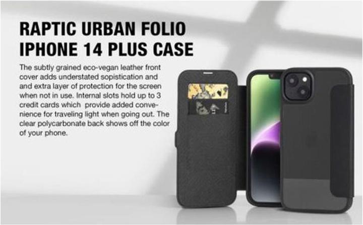 Actual product image X-Doria Raptic Urban Folio Case for iPhone 14 Plus Black Flip Cover (Apple iPhone 14 Plus)