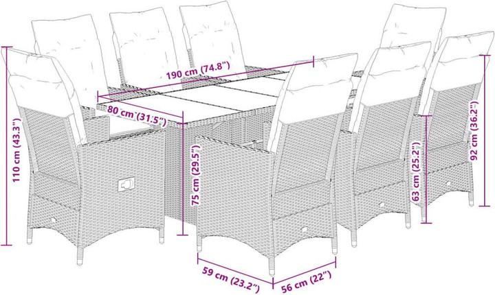 Produktbild vidaXL Garten Essgruppe