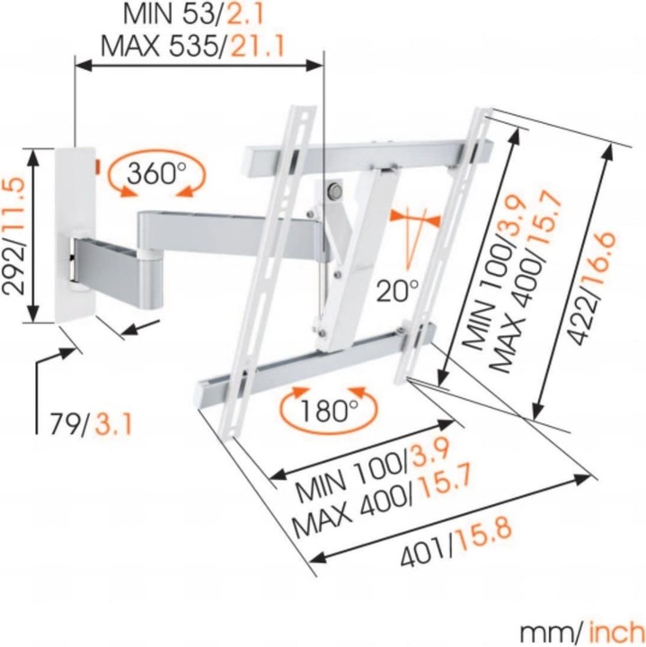 Actual product image Vogels Wall 3245 (Wall, 55", 20 kg)