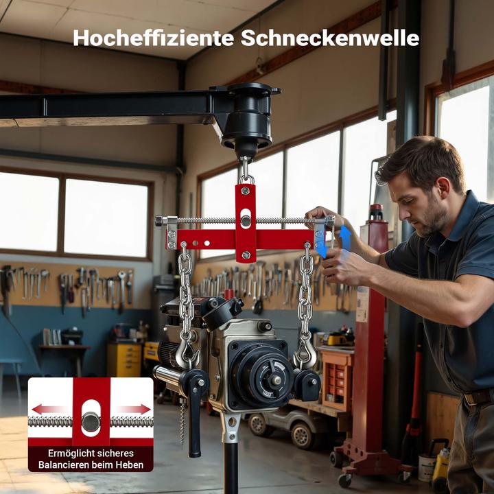 Produktbild Wiltec 900kg Balancierer Positionierer Motorkran Werkstattkran Hebekran Traverse Kran (300 mm)