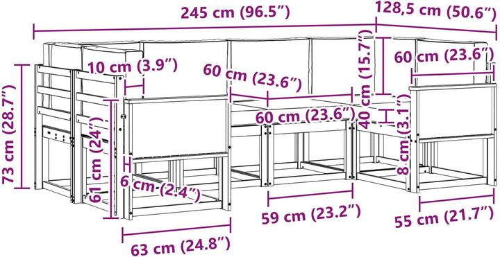 Produktbild vidaXL Sofa für draussen