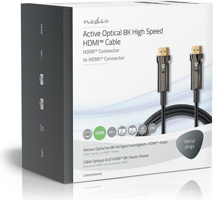 Actual product image Nedis High Speed HDMI ™ Cable with Ethernet | HDMI™ Plug | HDMI™ Plug | 8K@60Hz | 48 Gbps | (30 m)