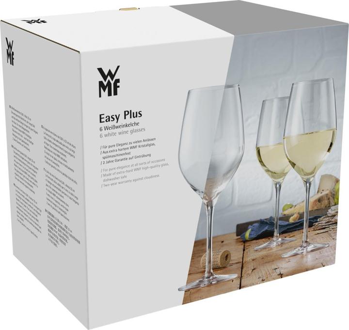 Produktbild WMF Weingläser Weisswein Set 6tlg Weinglas 390 ml Kristallglas Easy Plus transparent (39 cl, 6 Gläser, Weissweingläser)
