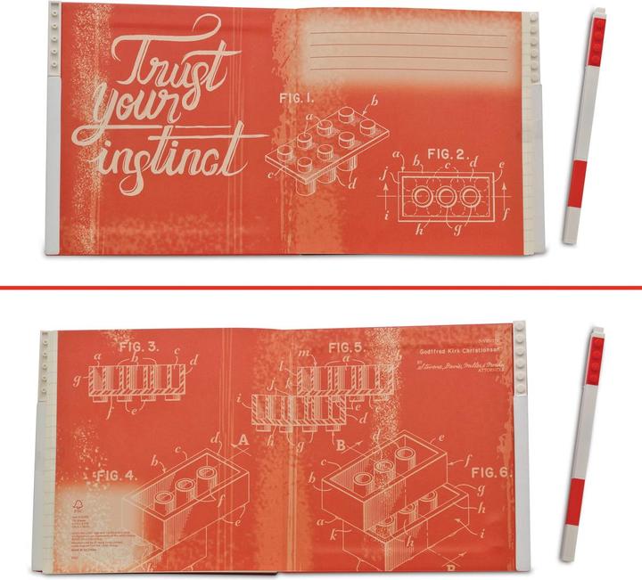 Image du produit LEGO Carnet de notes verrouillé avec stylo gel rouge (Blanc)