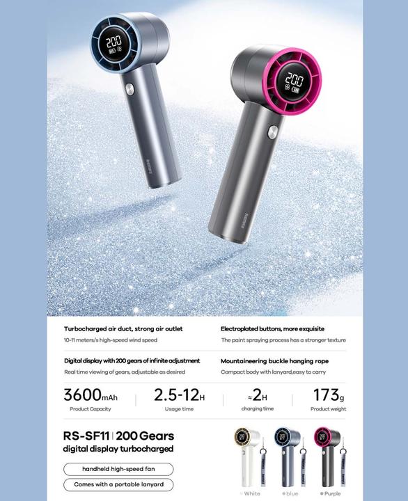 Produktbild Remax Handlicher Turbo-Handventilator mit Digitalanzeige