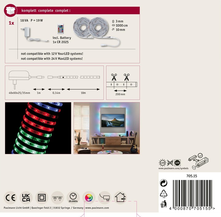 Actual product image Paulmann SimpLED Motion (Multicoloured, 1004 cm, Indoor)