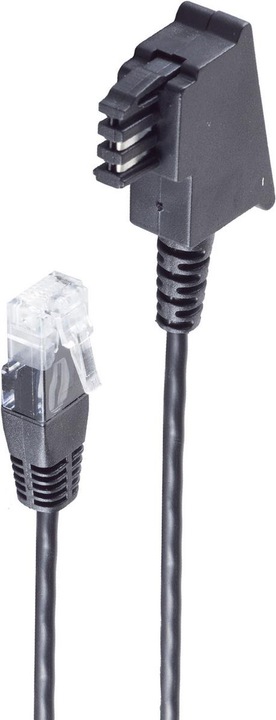 Actual product image Shiverpeaks ®-BASIC-S--Telephone connection cable-TAE-F plug to RJ45 plug, DSL VDSL router cable, black, 15.0