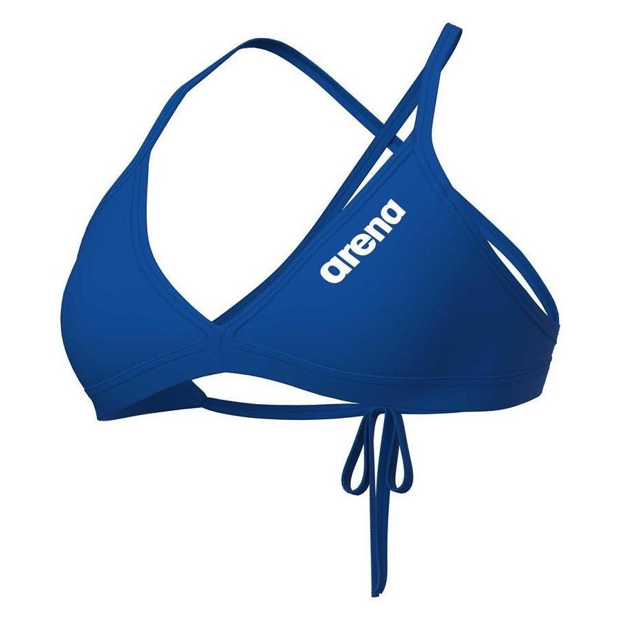 Arena, Damen, Bikinis, W Team Swim Top Tie Back Solid, Blau, (38)