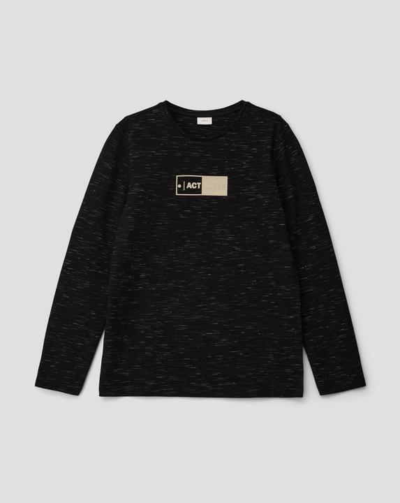 Produktbild s.Oliver T-Shirt Meliertes Longsleeve mit Piqué-Struktur (M)