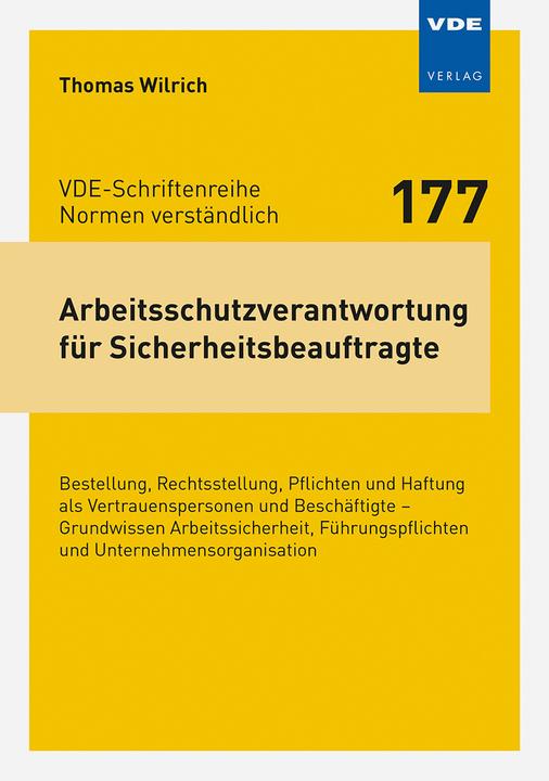 Etichetta energetica Arbeitsschutzverantwortung für Sicherheitsbeauftragte (Tedesco, Thomas Wilrich, 2021)