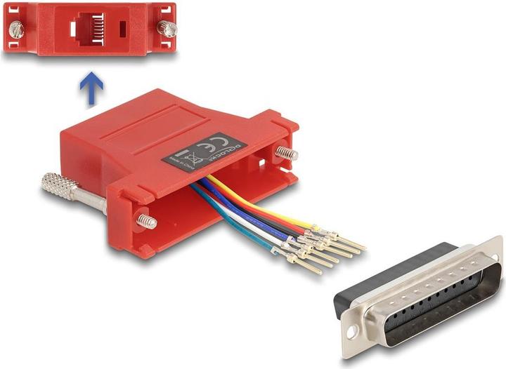 Image du produit Delock 67094 - D-Sub 25 broches mâle vers RJ12 femelle kit de montage rouge (Fujifilm X)