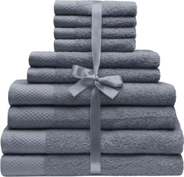 Vedia Frottierwäsche-Set «Uni», 10-teilig, saugfähig und weich (30 x 30 cm, 30 x 50 cm, 50 x 100 cm, 70 x 140 cm)