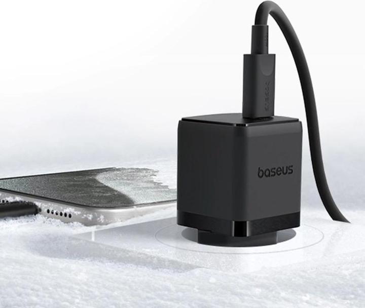 Actual product image Baseus - Wall Charger Palm (P10111605213-00) - Fast Charger, Type-C, PD 30W, 5V/3A- Moon White (30 W, 1 portion)