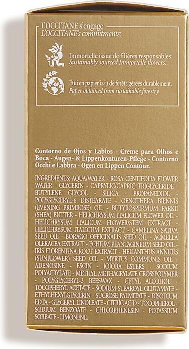 Image du produit L'Occitane Immortelle Divine Soin contour des yeux et des lèvres (Fluide pour le soin des yeux, 15 ml, Journée)