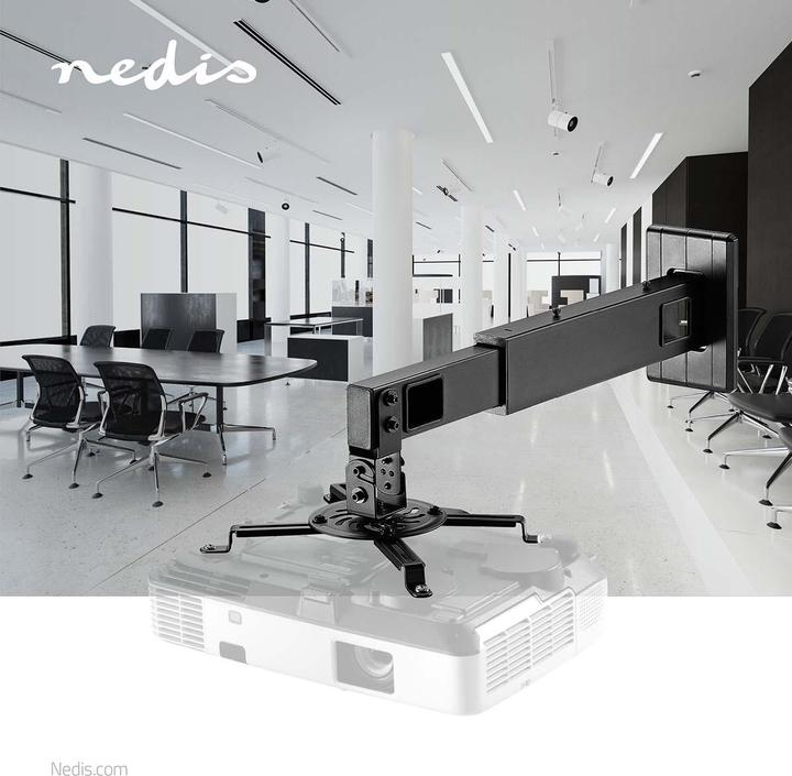 Produktbild Nedis Projektorhalterung Vollbeweglich 15 kg drehbar kippbar Stahl Schwarz Schwarz (Wand)