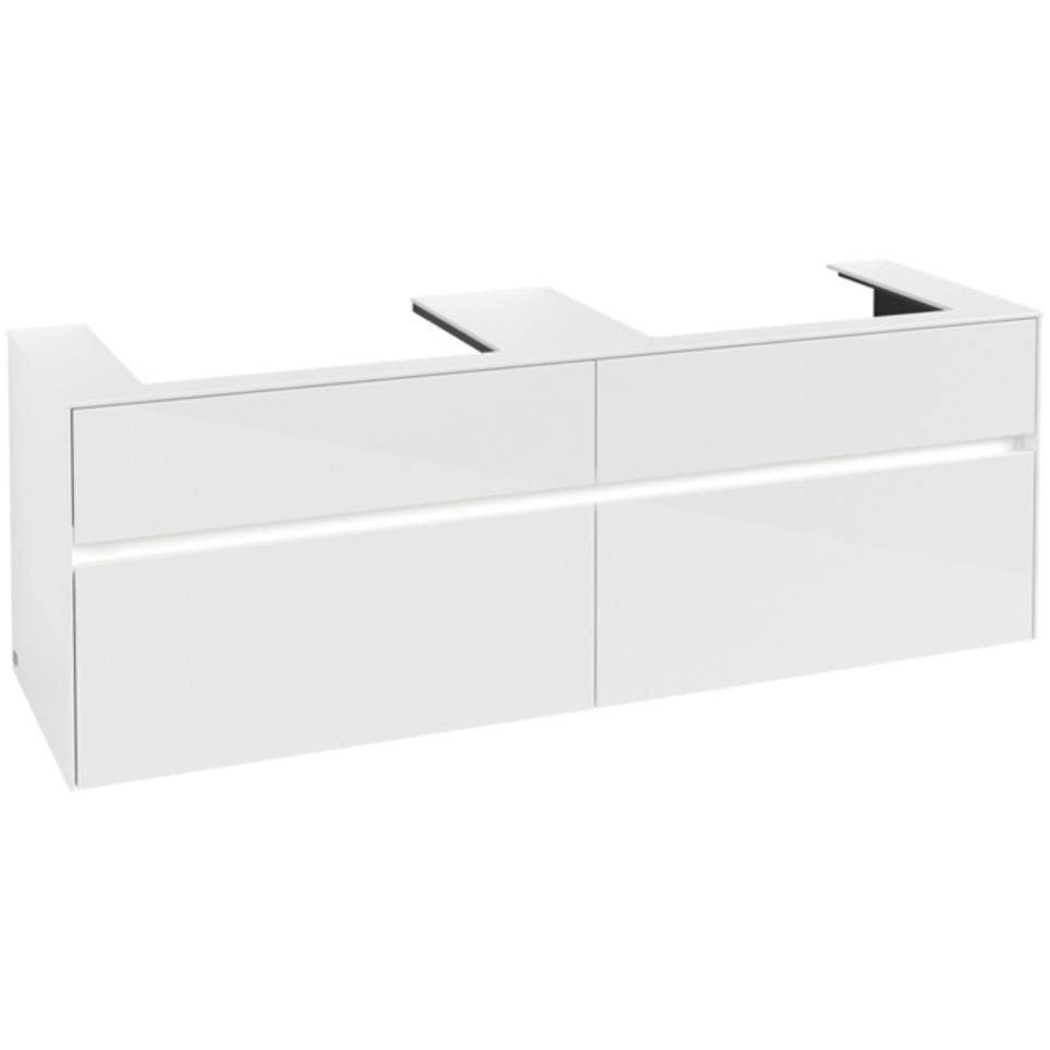 Villeroy & Boch, Waschbeckenunterschrank, V&B Waschtischunterschrank COLLARO 160x54,8x50cm m LED-B. Glossy White (160 x ...