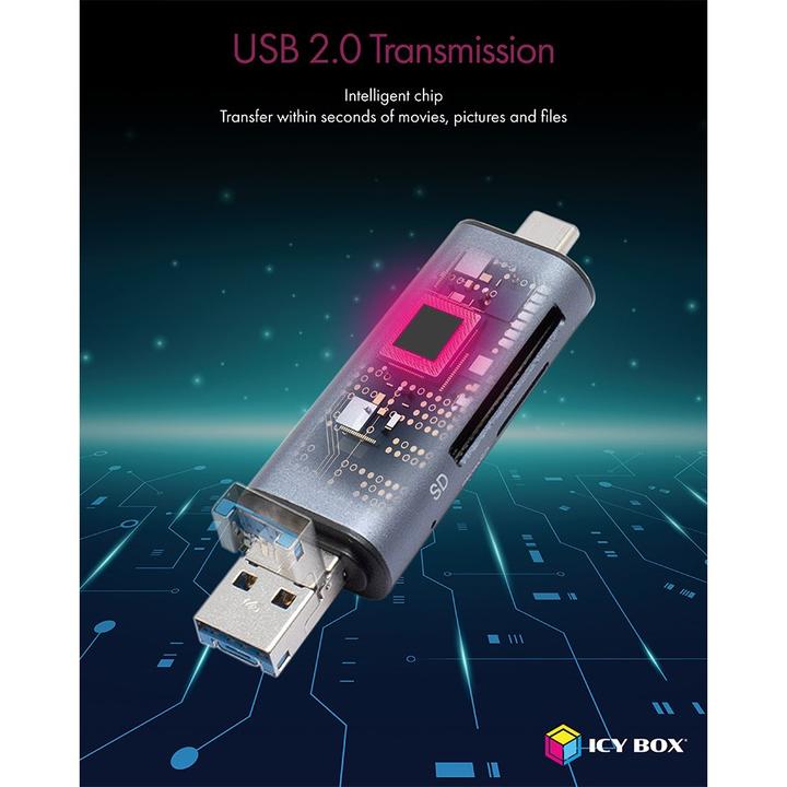 Produktbild Icy Box Ib-Cr200-C Sd (USB, USB 2.0 Micro-B)
