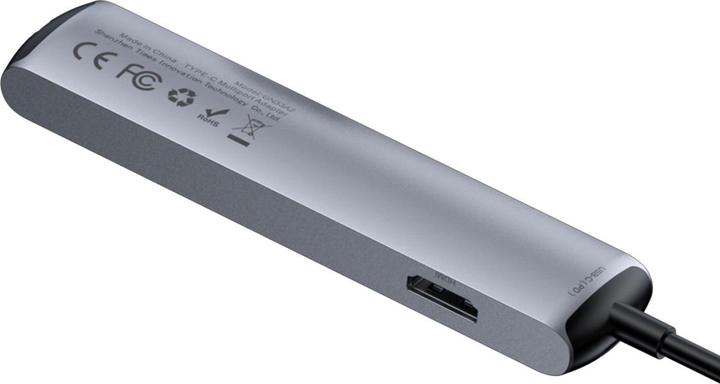 Actual product image Baseus CAHUB-J0G (USB-C, 6 Ports)