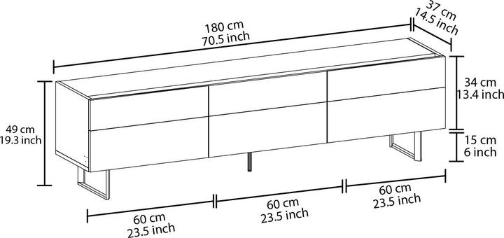 Produktbild Homitis Sign Travertine Look (180 x 37 x 49 cm)