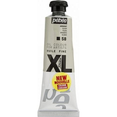 Pebeo, Künstlerfarbe + Bastelfarbe, XL Feine Ölfarben (Silber, 37 ml)