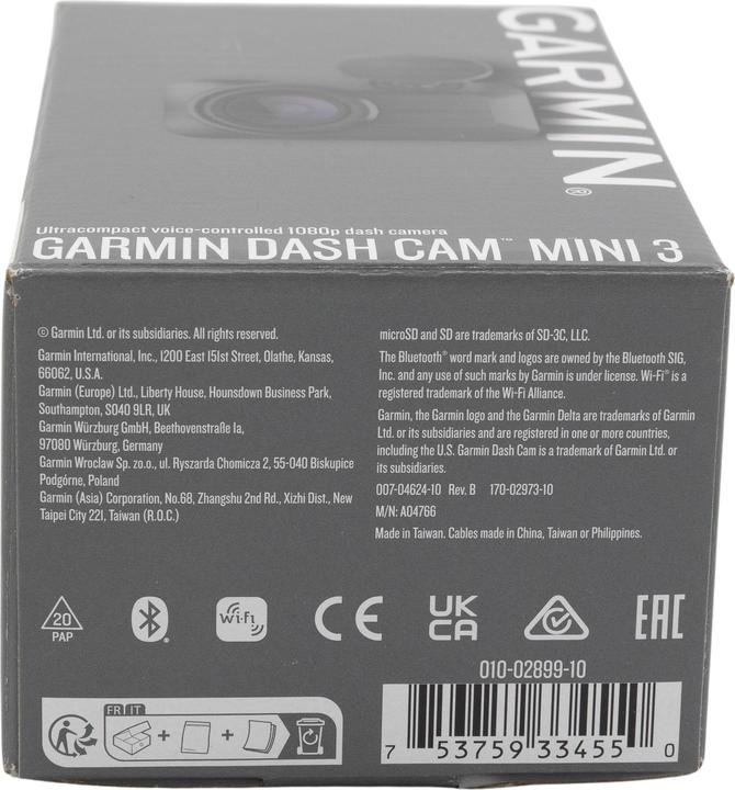 Produktbild Garmin Mini 3 (WLAN, GPS-Empfänger, Beschleunigungssensor, Eingebautes Mikrofon, Full HD)