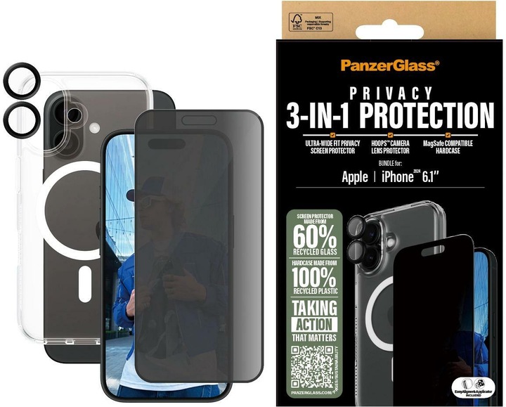 Actual product image PanzerGlass Privacy (1 Piece, Apple iPhone 16)