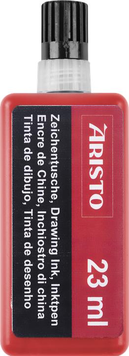 Actual product image Aristo India ink 23 ml red (1 Piece, Red)