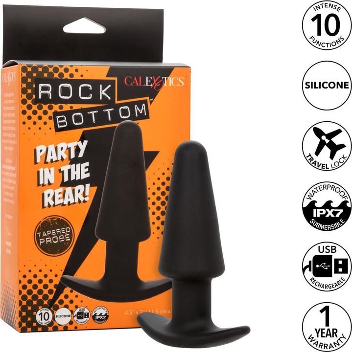 Produktbild CalExotics Rock Bottom Tapered Anal Plug 10 Vibraciones Silikon Schwarz