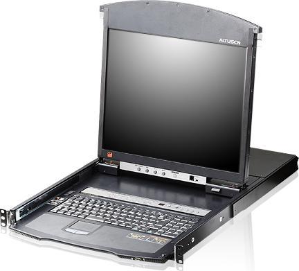 Produktbild Aten 16-Port LCD Cat5e 6 KVM Over IP Switch Dual Rail German KL1516AiN D