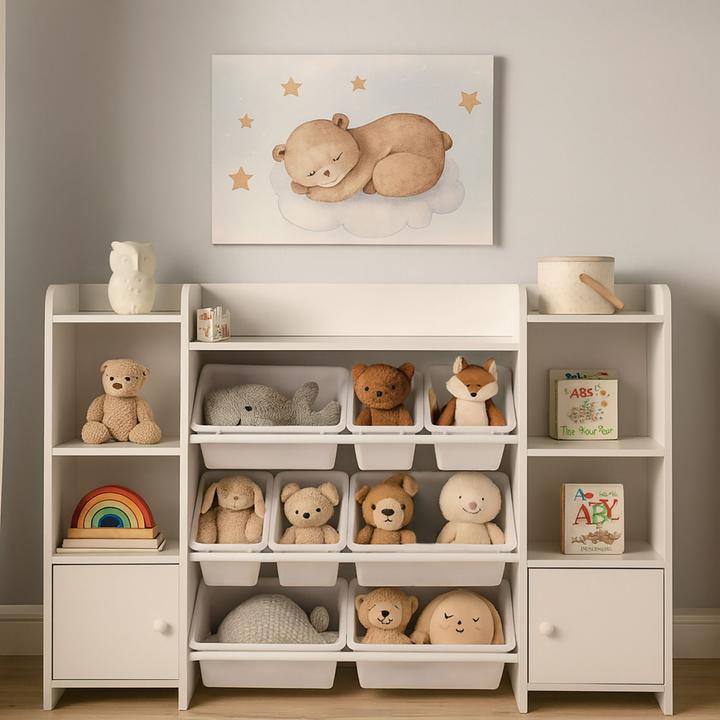 Actual product image Relaxdays - Kinderregal gross mit Boxen, Weiss, 94 x 139 x 30 cm