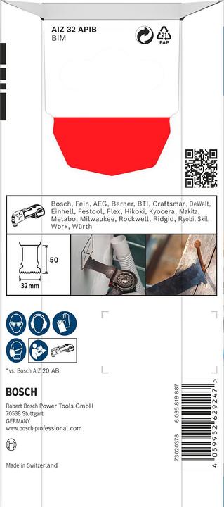 Immagine prodotto Bosch Professional Zubehör PRO AIZ 32 Lama APIB per utensili multifunzione, 32 x 50 mm