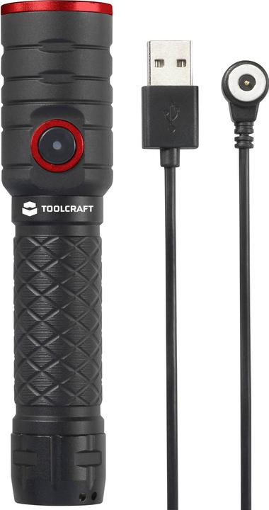 Produktbild Toolcraft Taschenlampe mit Stroboskopmodus Li-Ionen Akkus 1000 lm 5.5 h 155 g (13.80 cm, 1000 lm)