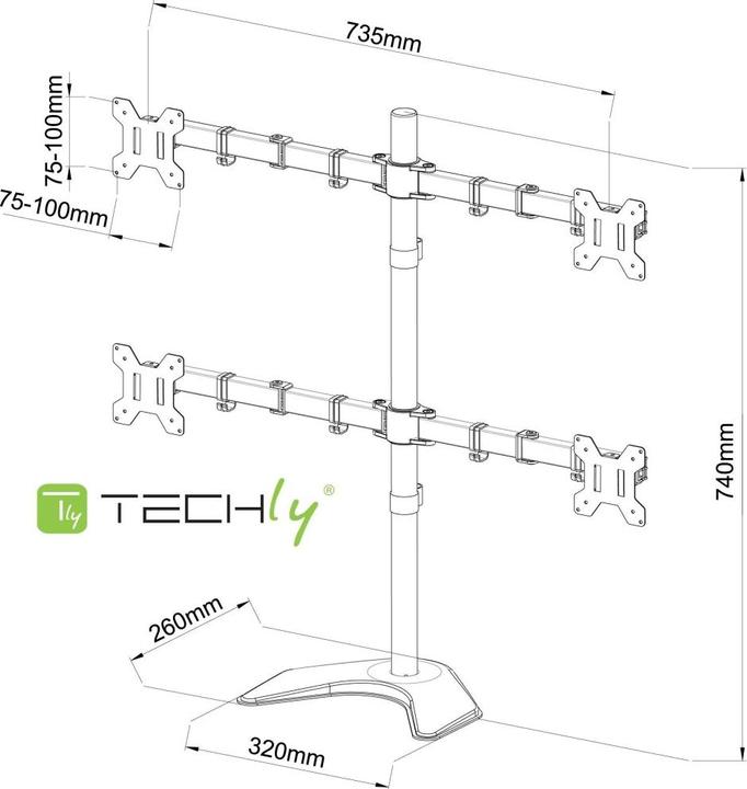 Actual product image Techly Desk mount for LCD TV LED 13 27 stand (Table, 27.01")