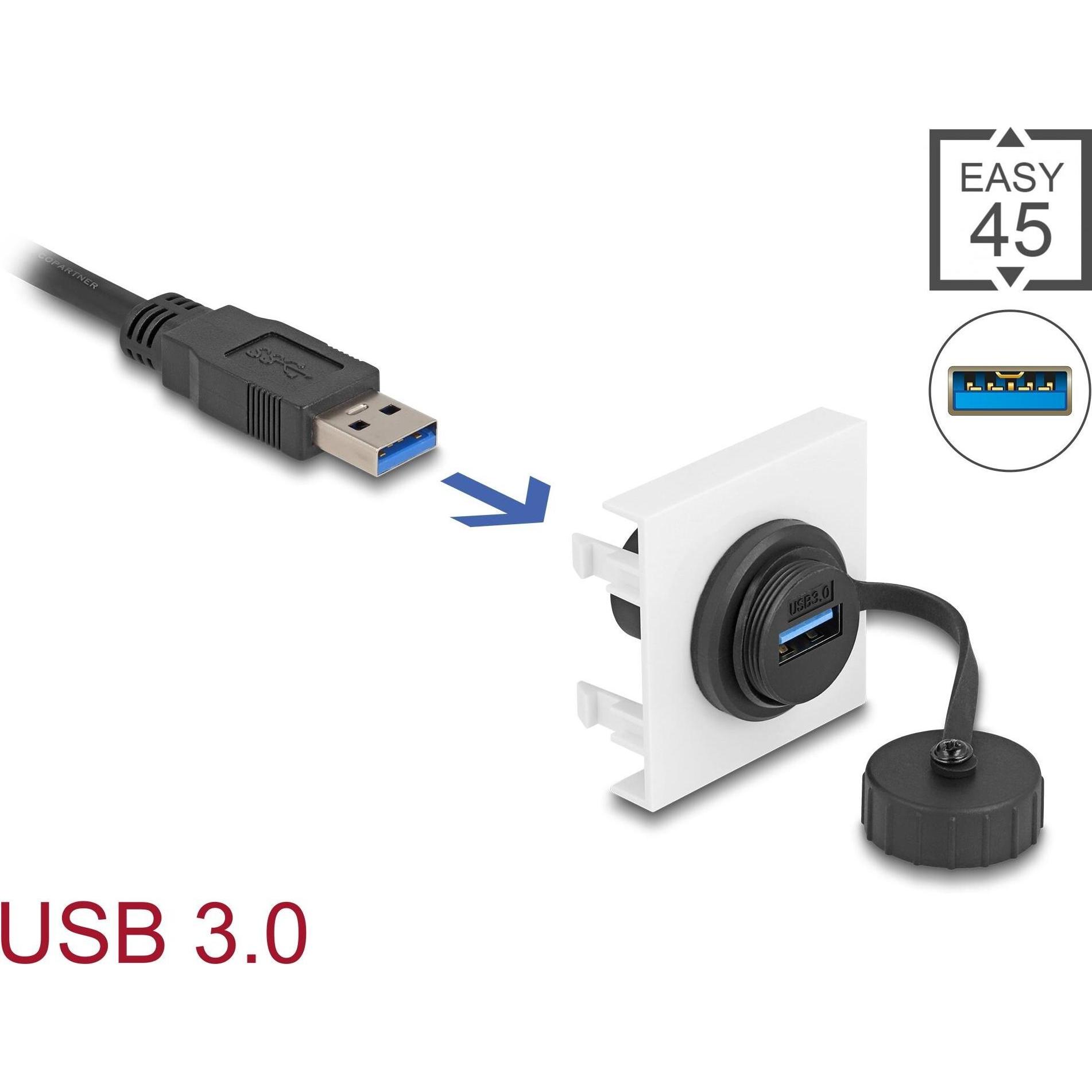 Delock Easy 45 Modul SuperSpeed USB 5 Gb (0.05 m, USB 3.2 Gen 1), USB Kabel