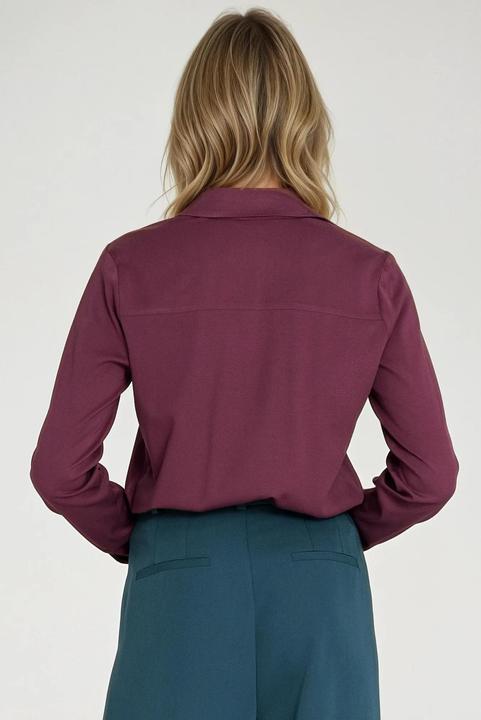 Actual product image Nife Blouse with hidden button placket for women (38)