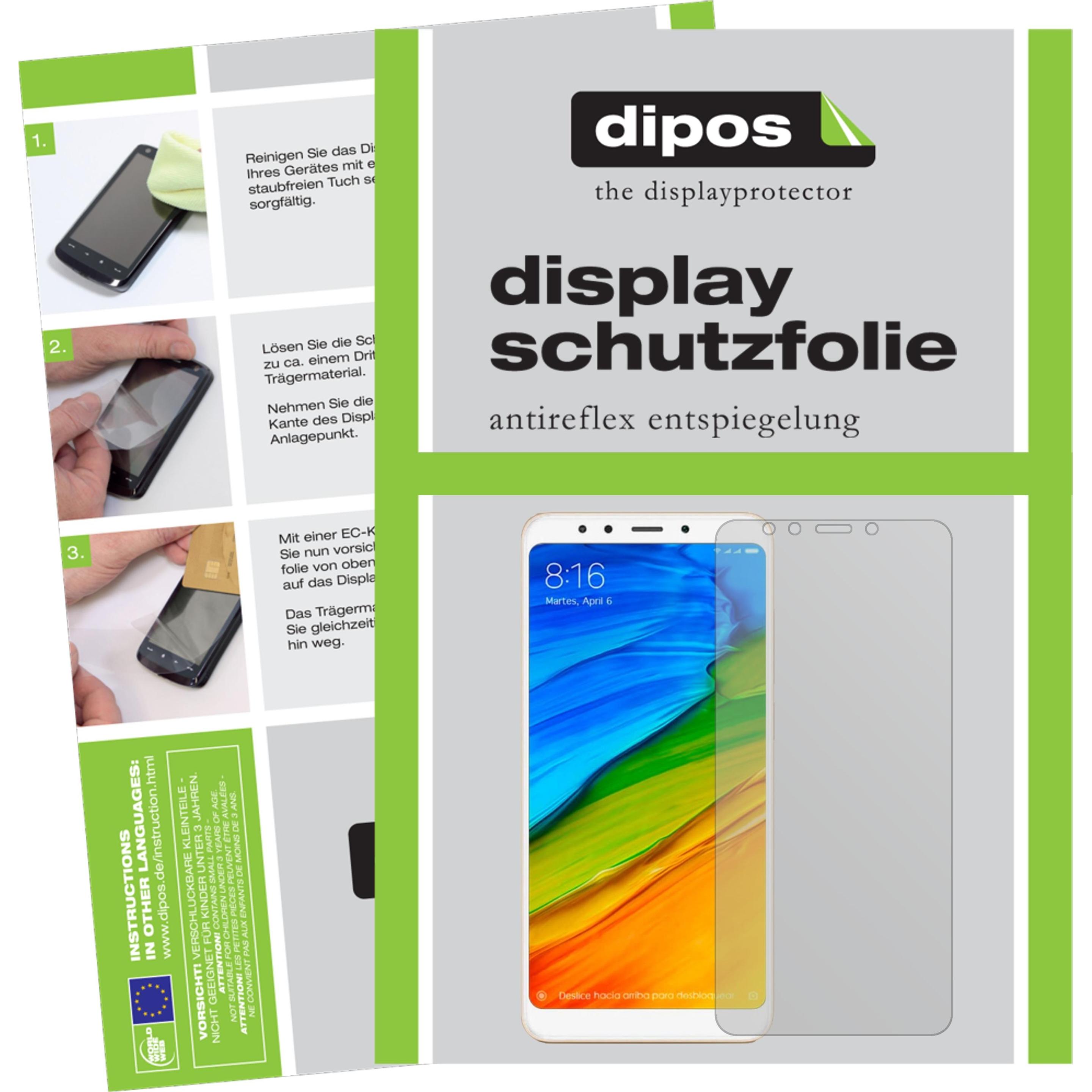 Dipos Displayschutzfolie Antireflex (6 Stück, Xiaomi Redmi 5 Plus), Smartphone Schutzfolie, Transparent
