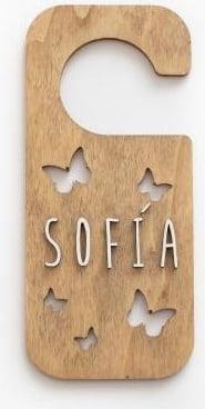 Actual product image Vintiun Door hanger butterfly nature personalizable