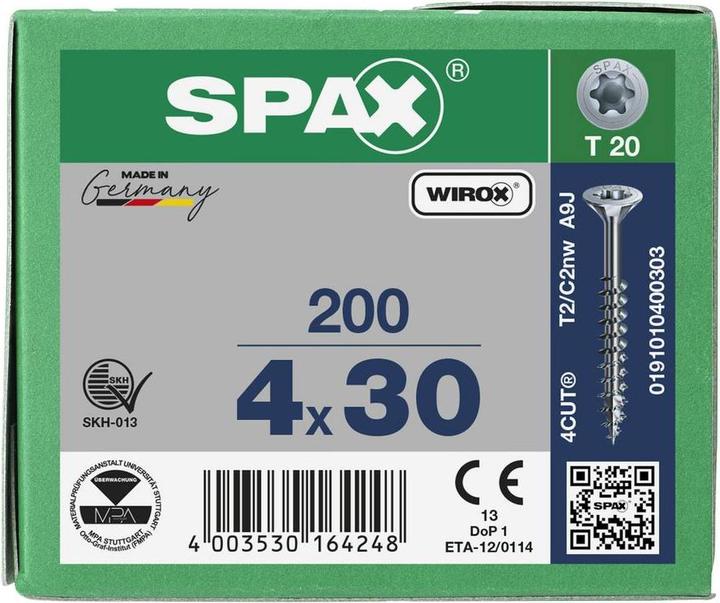 Produktbild Spax Universalschrauben 4 x 30 mm, 200 Stück (200 Schrauben pro Stück)