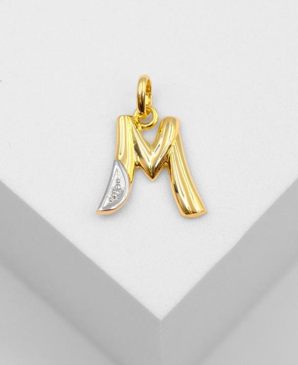 Image du produit Muau Lettre (750, Or blanc, Or jaune 18 carats)