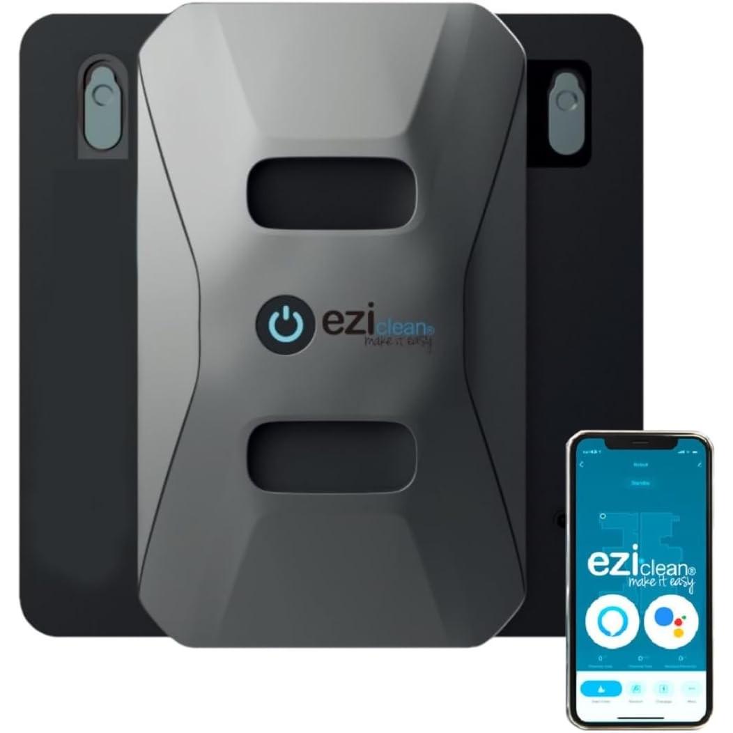 Eziclean Windobot S6 Ultra, Lavavetri aspirante, Grigio, Nero