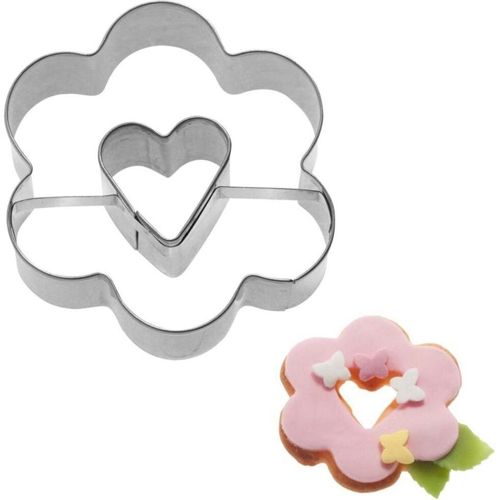 Westmark Ausstechform "Rosette mit Herz 2D", 6.5 cm, Ausstechformen, Silber