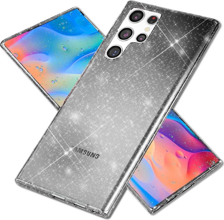 Nalia Klare Glitzer Silikon Handyhülle (Samsung Galaxy S22 Ultra)