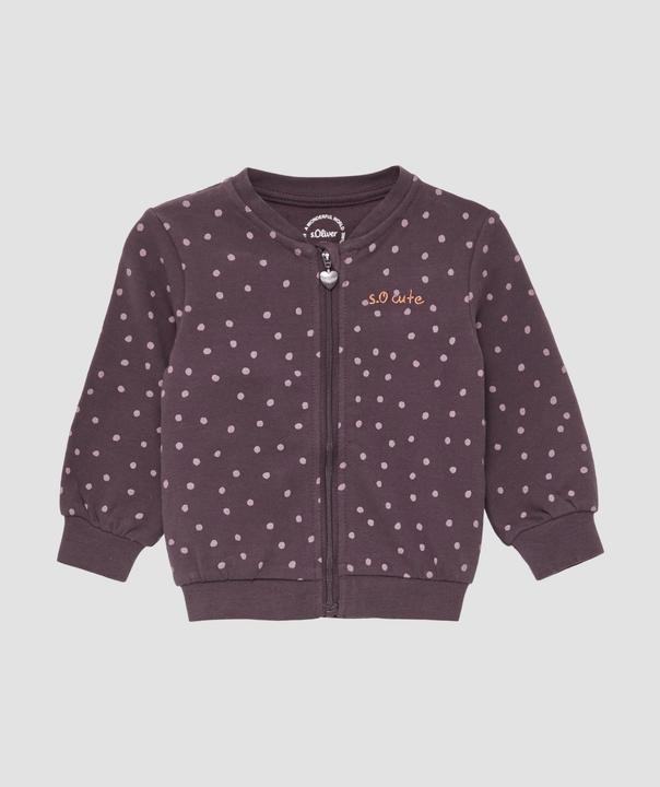 Produktbild s.Oliver Sweatshirt Jacke Gemusterte Sweatshirtjacke mit Rippbündchen (68)