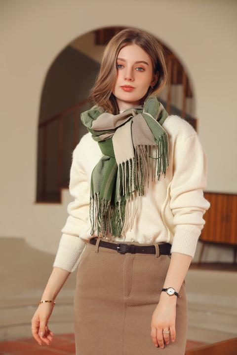 Produktbild Only-Bags.Store Winter Senior karierter Kaschmirschal, karierter Pashmina übergrosser Herbstschal Stolen