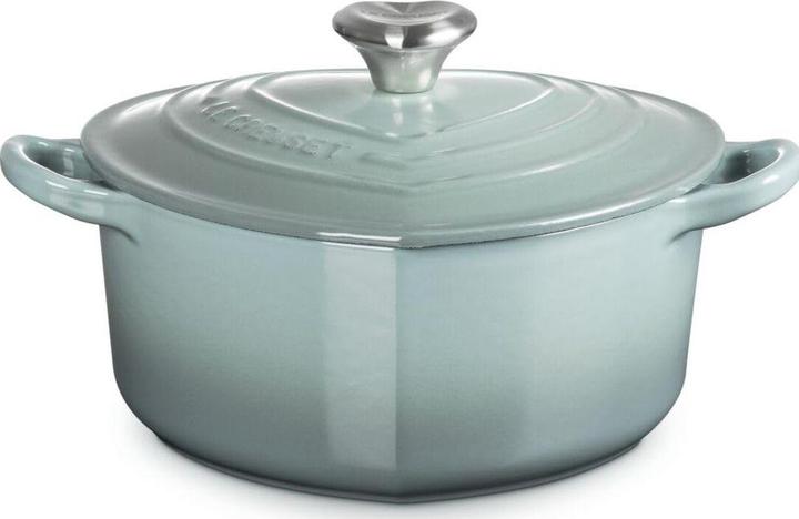 Produktbild Le Creuset braadpan hartvormig met rvs knop 2 liter gietijzer Sea Salt (21401207174455) (Bräter + Schmortopf, Bratpfanne, Gusseisen, 20 x 13.60 cm)