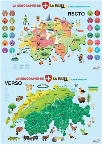 La géographie de la Suisse carte physique et administrative
